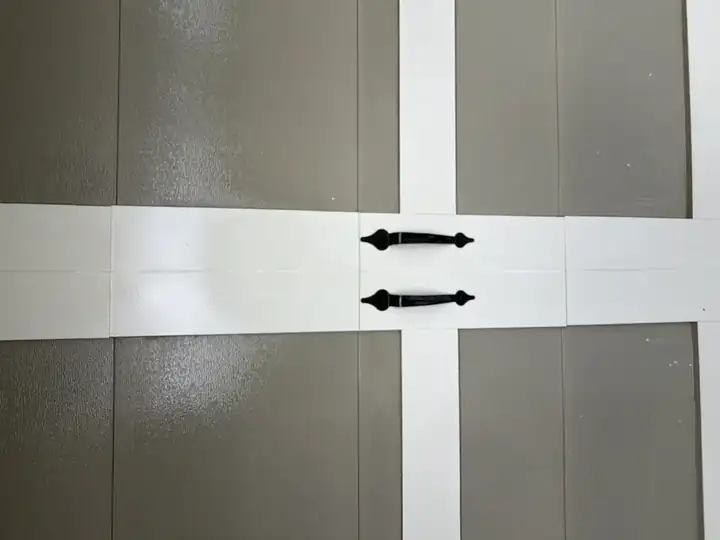 Clean and shiny garage door closeup.