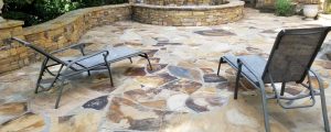 stone patio after pressure washing